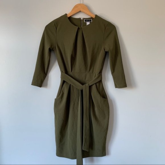 another story Dresses & Skirts - Another story army green fitted body dress X small